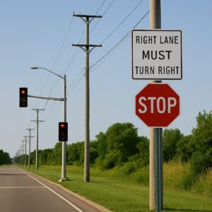 Traffic Signage and Utility Poles